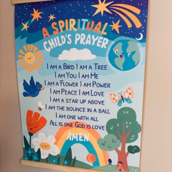 Wall Decor kids Canvas scroll 16x20,pine wood panels,cotton string for hanging. - Picture 2 of 9